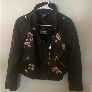Urban Retro Black Floral Embroidered Jacket